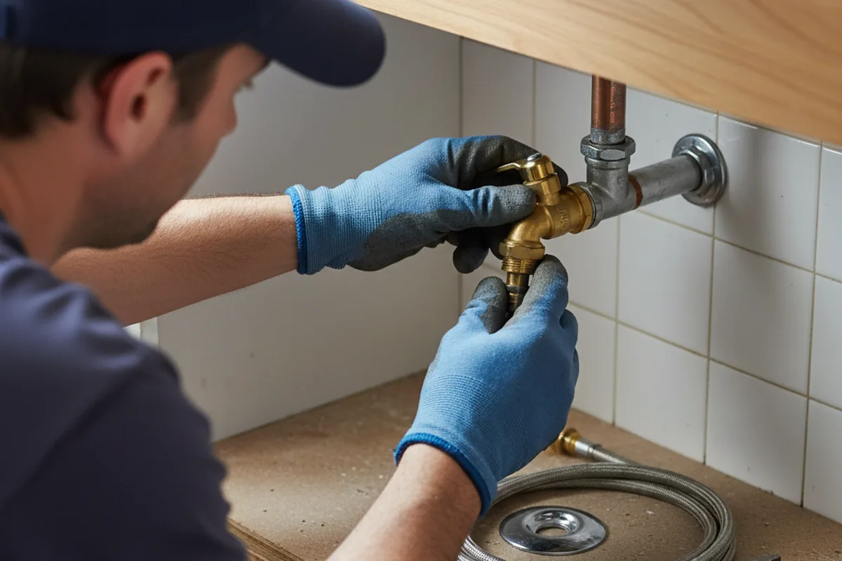 Shutoff valve and fitting work during Well Pump Repair in Costa Mesa